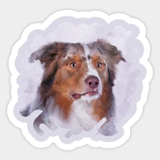 Australian Shepherd - Aussie Watercolor Digital Art Sticker